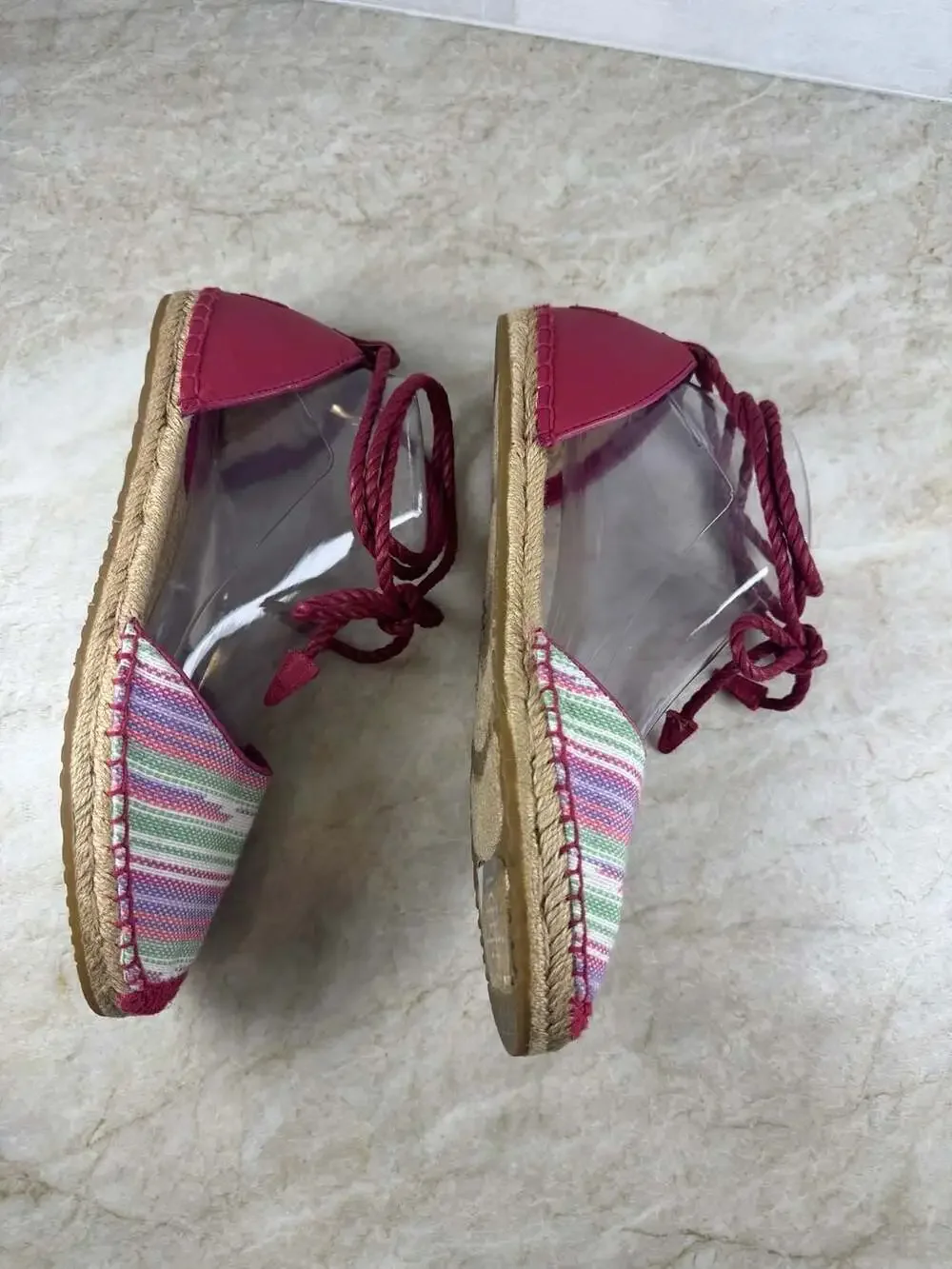 UGG Australia Libbi Serape Lace-Up Espadrille Flats Pink Multicolor Women’s 9